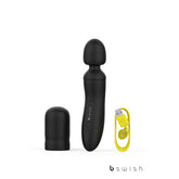 B Swish Bthrilled Premium Noir USB Rechargeable Body Wand Massager Black Body Wands